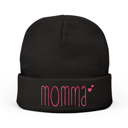 Momma Love Embroidered Knit Beanie