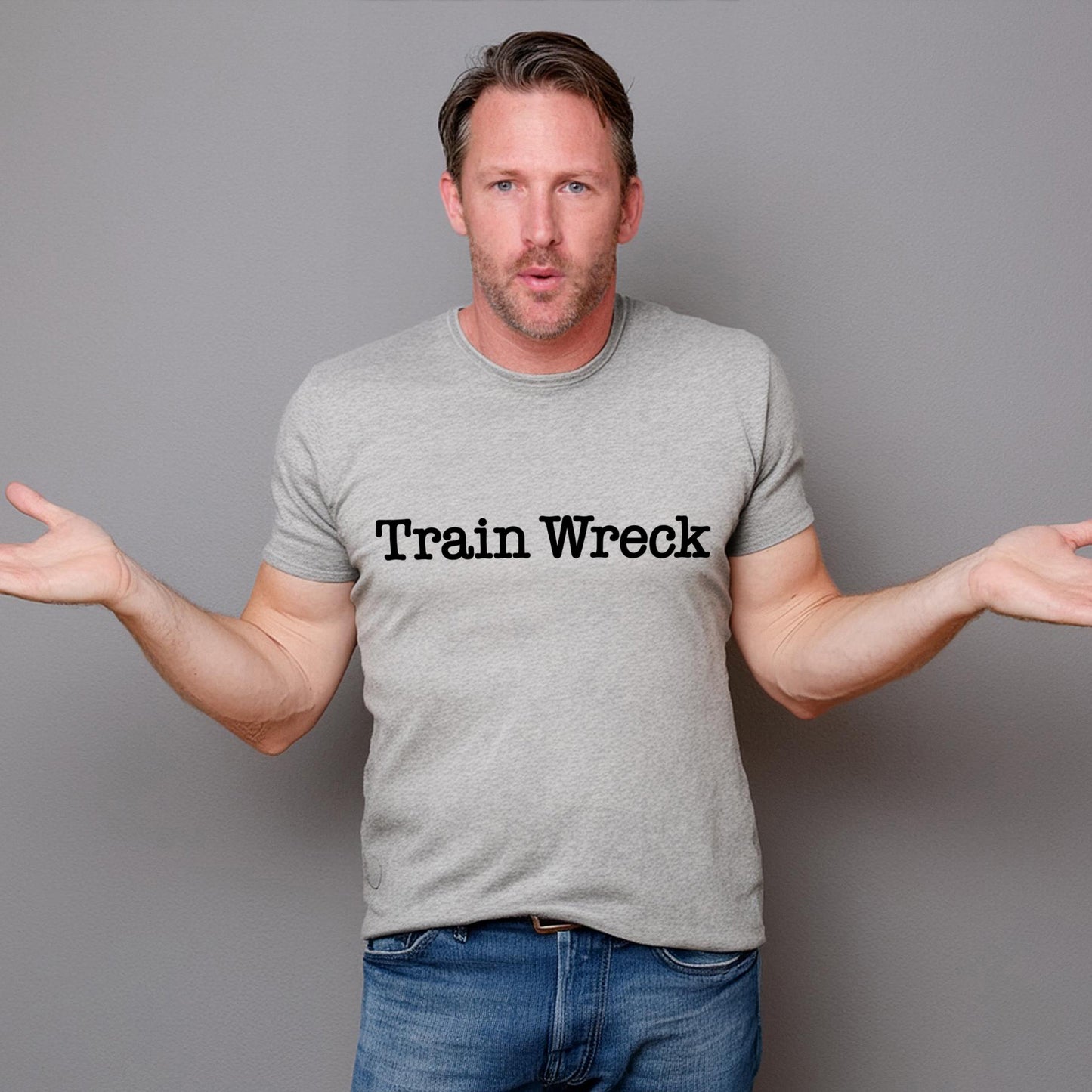 Train Wreck, Typewriter Style Unisex T-Shirt